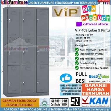 Loker Besi Locker Besi 9 Pintu VIP 409 9 PINTU GREY