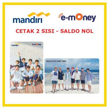 Kartu MANDIRI E-MONEY BTS 3 Kpop etoll Custom Emoney [ SALDO NOL / 2 SISI ]