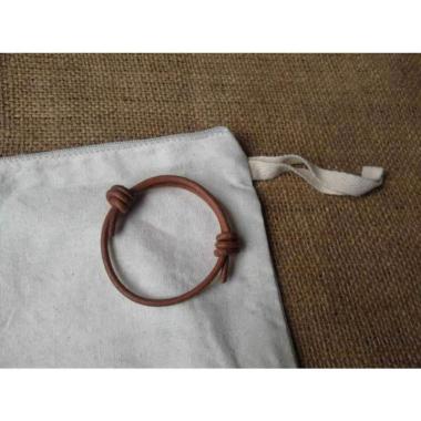 Keizo Leather Bracelet Gelang Kulit Asli Simple IX Simpul Coklat