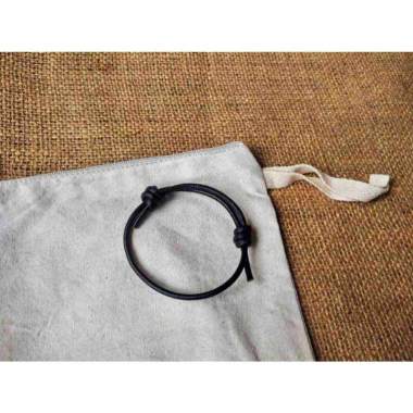 Keizo Leather Bracelet Gelang Kulit Asli Simple IX Simpul Hitam