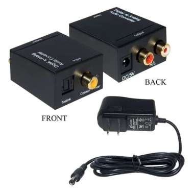 Digital to Analog Audio Converter Toslink Optical Coaxial to RCA untuk LED TV Bluray Plus Kable Hita