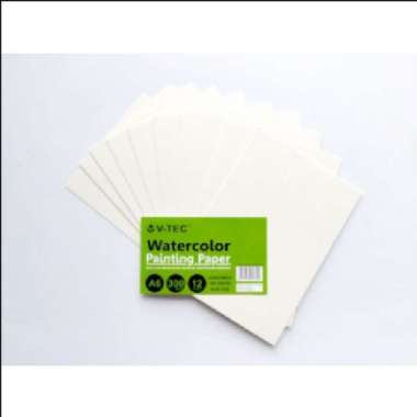 Kertas Watercolor V-tec A6 / Watercolor Painting Paper A6 300 gsm 12 Sheets / Kertas Tebal untuk Cat