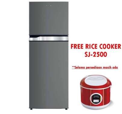 SANKEN SK380 KULKAS 2 PINTU FREE SJ2500 SILVER