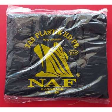 Kantong Kresek Kantong Plastik HITAM EKONOMIS NAF Uk. 24 ( 50 Lbr )