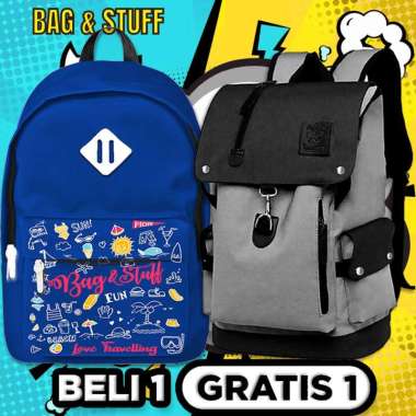 TAS RANSEL SEKOLAH- BELI 1 GRATIS 1 -FUN TAS ANAK SEKOLAH SD SMP+GRATIS 1 THRONE TAS PRIA WARNA ACAK