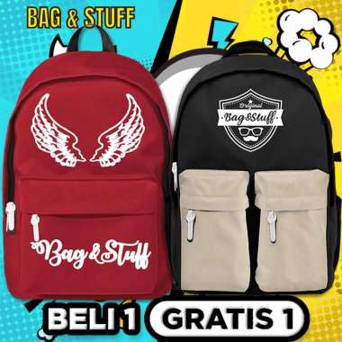TAS RANSEL SEKOLAH -BELI 1 GRATIS 1 -WINGS TAS ANAK PRINTING+GRATIS 1 MONACO TAS SEKOLAH WARNA ACAK 