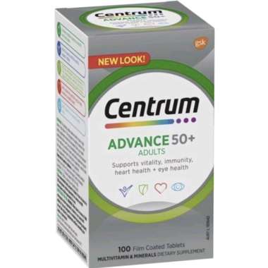 Centrum advance 50+ 50 plus isi 100 multivitamin usia lanjut