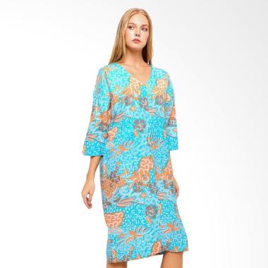 Anakara Cordy Skylo Kaftan Mini Dress - Blue