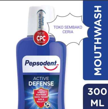 Pepsodent Mouthwash Active Defense 300 mL blue