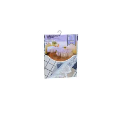 Taplak Meja Makan Bulat Plastik 70" Round Table Cloth Meiwa 178 cm Round Putih Biru