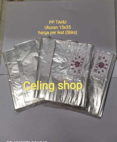 plastik bening PP TAHU tempe tipis 15x35 murah clear