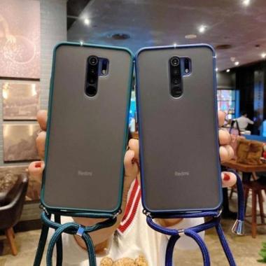 Case Xiaomi Redmi 9A - Casing Aero Dove Lanyard Sling Tali Camera softcase ungu