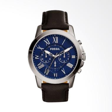 Fossil Grant Chronograph Tali Kulit Hitam Jam Tangan Pria FS4990