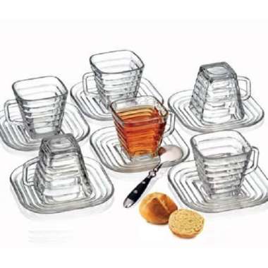 1 SET ISI 6 PCS GELAS CANGKIR /GELAS TEH /CUP GLASS / GELAS KACA/GELAS BENING