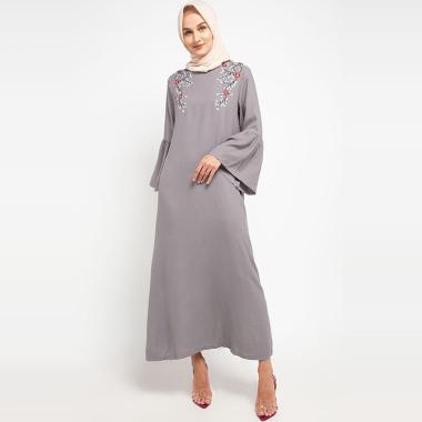 Batik Arjunaweda 27185010 Jalabeyah Batik Azkara Gamis Muslim Wanita L Abu-Abu