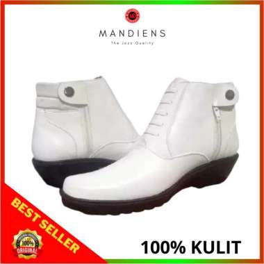 Mandiens K186 - Sepatu Kulit Asli Medali Sol Tebal Jenggel Koboi - Sepatu Pdh Boots Kulit Asli Orig