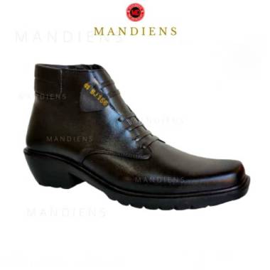 Mandiens K186 - Sepatu Kulit Asli Medali Sol Tebal Jenggel Koboi - Sepatu Pdh Boots Kulit Asli Orig