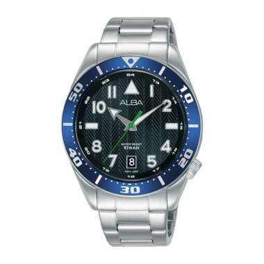 Jam Tangan Alba Pria AS9K41 AS9K41X1 Original Bergaransi Resmi 1 Tahun Silver Black