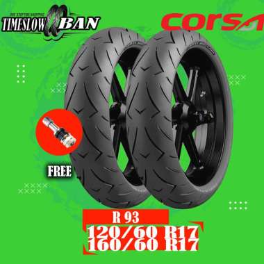 Sepasang Ban Tubeless Motor Batangan MOGE CORSA R93 120/60 - 160/60 Ring 17 Tubelees