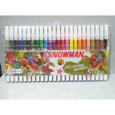 Snowman Coloring Marker 24 pcs / Spidol Warna Isi 24 Warna / Marker Snowman Isi 24 Warna / Color Pen
