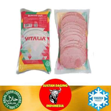 DAGING BURGER BESAR VITALIA SAPI ISI 10 PCS 250 GRAM/ DAGING BURGER/ BURGER SAPI/ DAGING BURGER SAPI