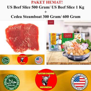 PAKET SHABU KOMPLIT SHABU US BEEF 500 GRAM + 300 GRAM CEDEA STEAMBOAT