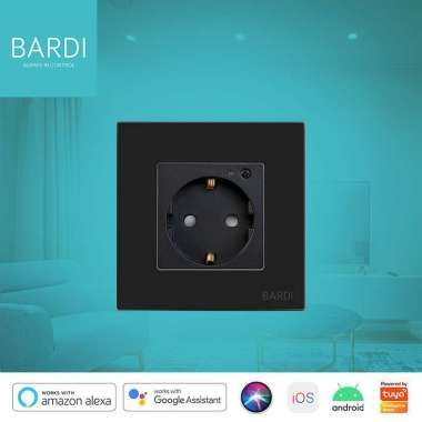 Bardi Smart Wall Socket EU Stop Kontak Pintar Home Automation Hitam