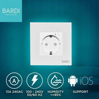 Bardi Smart Wall Socket EU Stop Kontak Pintar Home Automation Putih