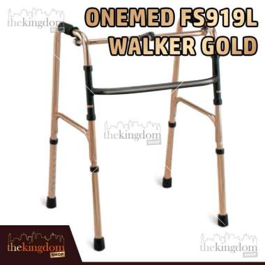 Onemed FS919L Gold Walker Lansia Alat Bantu Jalan Manula Tongkat