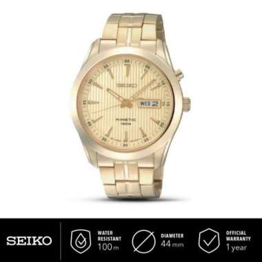 Jam Tangan Pria Seiko Kinetic Stainless Steel SMY106P1 SMY106 Original Gold