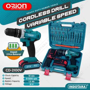Mesin Bor Baterai Cordless Drill Bor Tangan Baterai 21V Orion CD-2100V