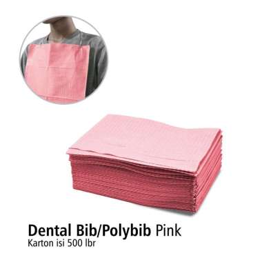 Polybib / Dental Bib Pak Isi 500pcs Onemed - Pink
