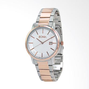 HEMAT Bonia Jam Tangan Pria - Silver Rosegold B10112-1612 MURAH MERIAH