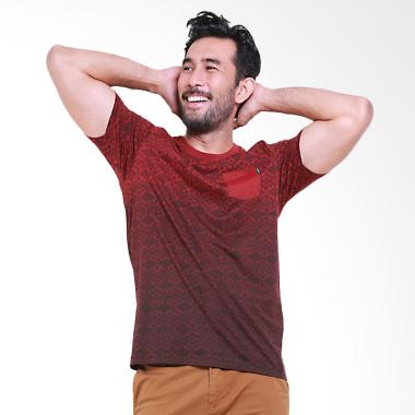 Eiger Old Books Ombre T-shirt Pria - Red 1989