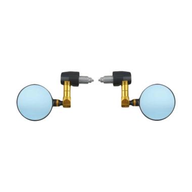 Raja Motor Spion Jalu Bulat CNC Alumunium Kaca Biru - Hitam Gold Black