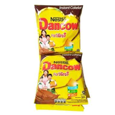 Promo Harga DANCOW FortiGro Susu Bubuk Instant Cokelat per 10 sachet 39 gr - Blibli