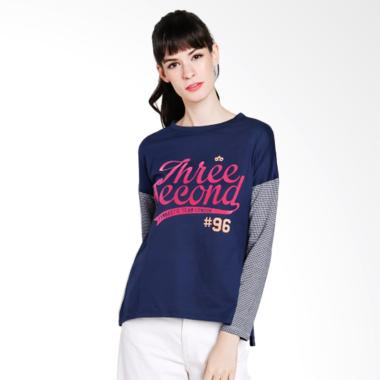 3 Second Ladies 0506 105061721 T-Shirt Atasan Wanita - Blue