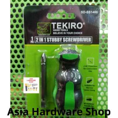 Obeng Cebol Kecil Pendek TEKIRO Obeng Plus Minus 2 Arah 2 in 1 Stubby Screwdriver