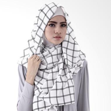 LAMAK Monocrom Grid Pasmina - White Black