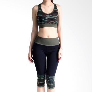 Mom Army Set with Legging Setelan Baju Senam Wanita