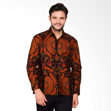 Model Baju Batik Pria Lengan Panjang Slim Fit