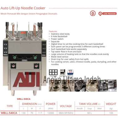 GETRA WBLL-540CA Auto Lift Up Noodle Cooker / Mesin Masak Mie Otomatis