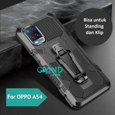 Case Hp for OPPO A54 Premium Belt Clip Standing Hardcase Back Cover Handphone OPPO A54 hitam