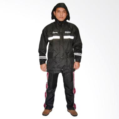 Rosida 882 Sporty Jas Hujan Setelan - Black