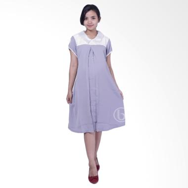 Mama Hamil DRO 869 Pesta Silk Brokat Shalsabila Baju Ibu Hamil dan Menyusui - Abu