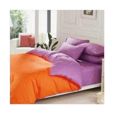 Ellenov Polos Katun Prada Sprei Set Sprei - Orange Ungu