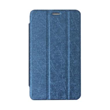 QCF Flip Cover Tablet Lenovo PB1-770N Leather Case Dompet Tablet Lenovo Phab Plus 6.8 Inch PB1 770N - Biru Tua