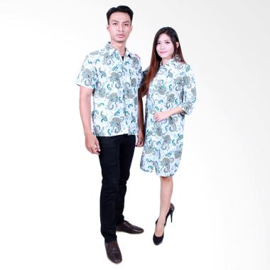 Batik Putri Ayu Solo SRD 501 Dress Katun Batik Couple - Hijau