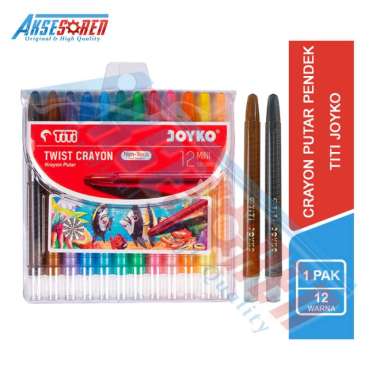 Pensil Krayon Putar Pendek Titi Screw [TI-CP-12/12 pcs] / Alat Tulis Gambar Oil Pastels Crayon Mini 