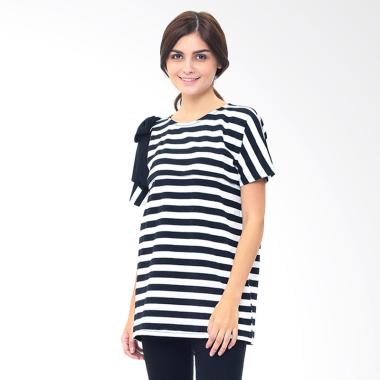 Mooimom Bowknot Cold Shoulder Nursi ... & Menyusui - White Black